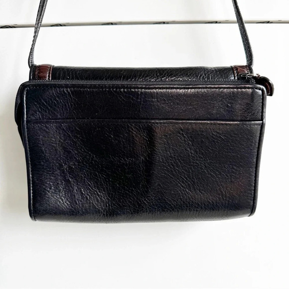 Brighton Leather WOC Black Faux Crocodile Cross Body Adjustable Strap Pockets - Picture 7 of 14